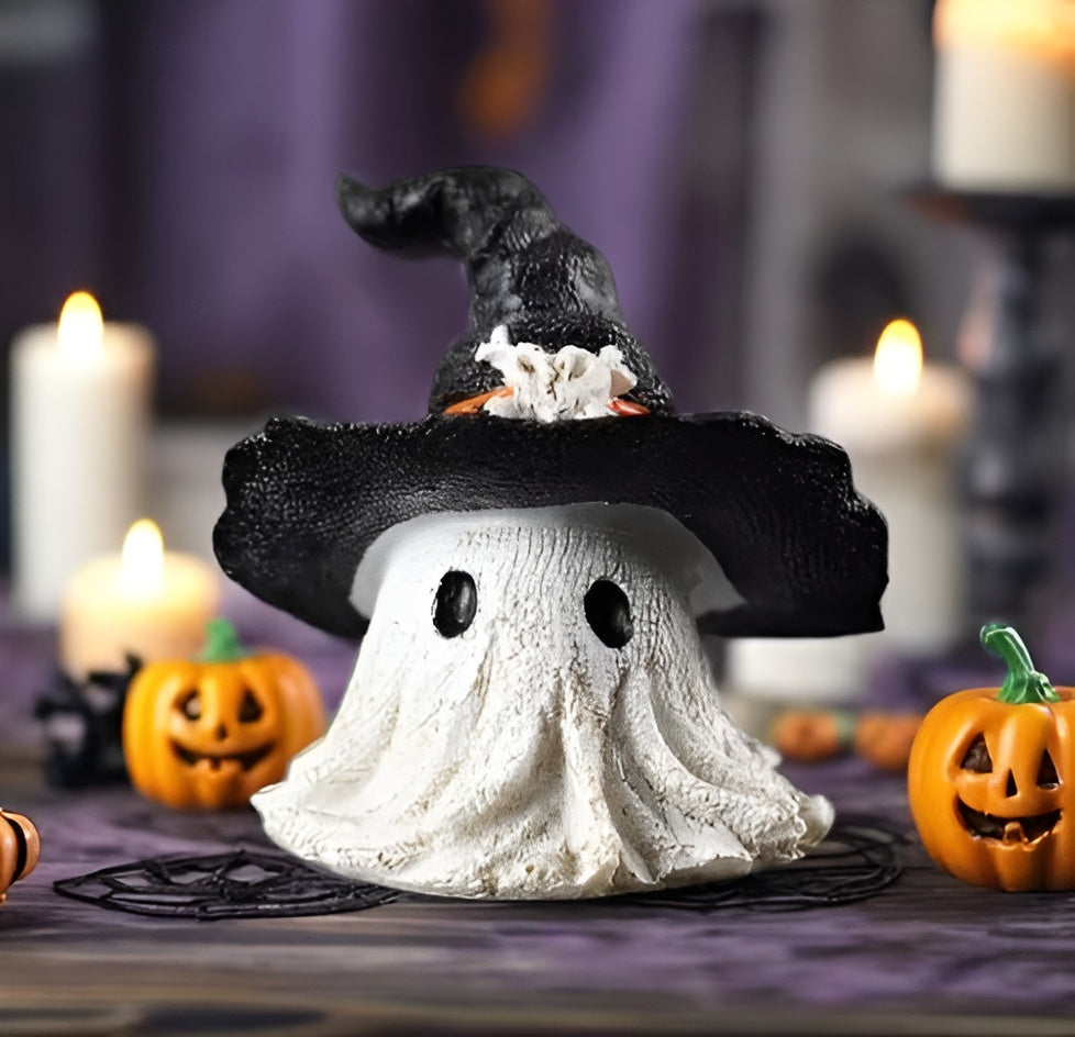 Halloween Pumpkin Mage Ghost Decorations Playful and Cute Garden Shooting Props Pumpkin Resin Ornaments
