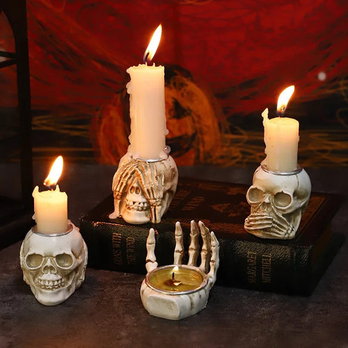 π Hand-Painted Grim Reaper Candle Holder