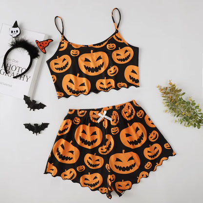 🎃 Women’s Halloween Pajama Set – Cute & Comfy Nightwear