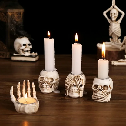 💀 Hand-Painted Grim Reaper Candle Holder