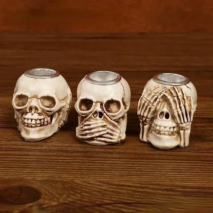 💀 Hand-Painted Grim Reaper Candle Holder