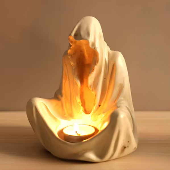 👻 Gothic Ghost Candle Holder – Halloween Hell Messenger Statue