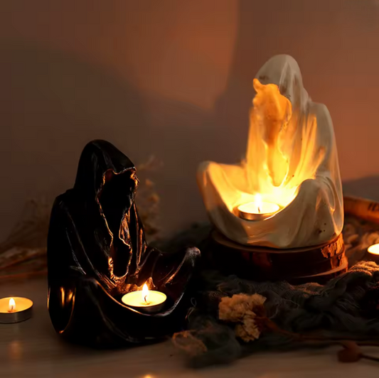👻 Gothic Ghost Candle Holder – Halloween Hell Messenger Statue