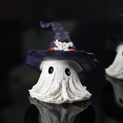 Halloween Pumpkin Mage Ghost Decorations Playful and Cute Garden Shooting Props Pumpkin Resin Ornaments