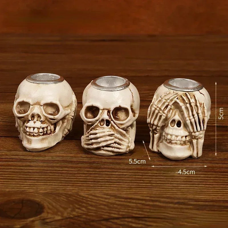 💀 Hand-Painted Grim Reaper Candle Holder