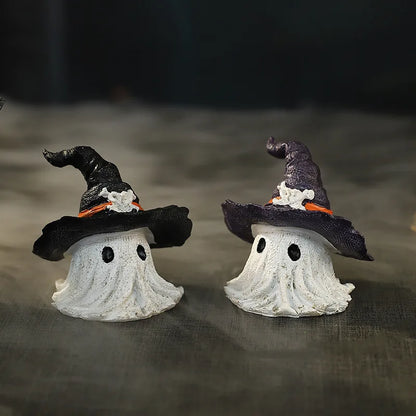 Halloween Pumpkin Mage Ghost Decorations Playful and Cute Garden Shooting Props Pumpkin Resin Ornaments
