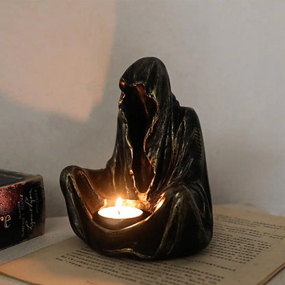 👻 Gothic Ghost Candle Holder – Halloween Hell Messenger Statue