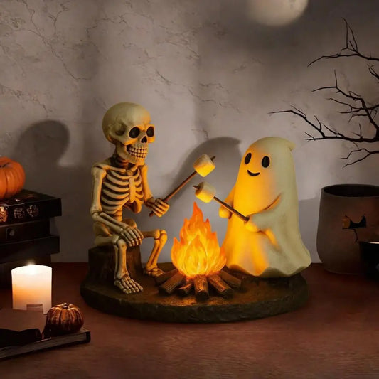 Spookify Your Space with Our Skeleton Ghost Bonfire Night Lamp ! 🎃