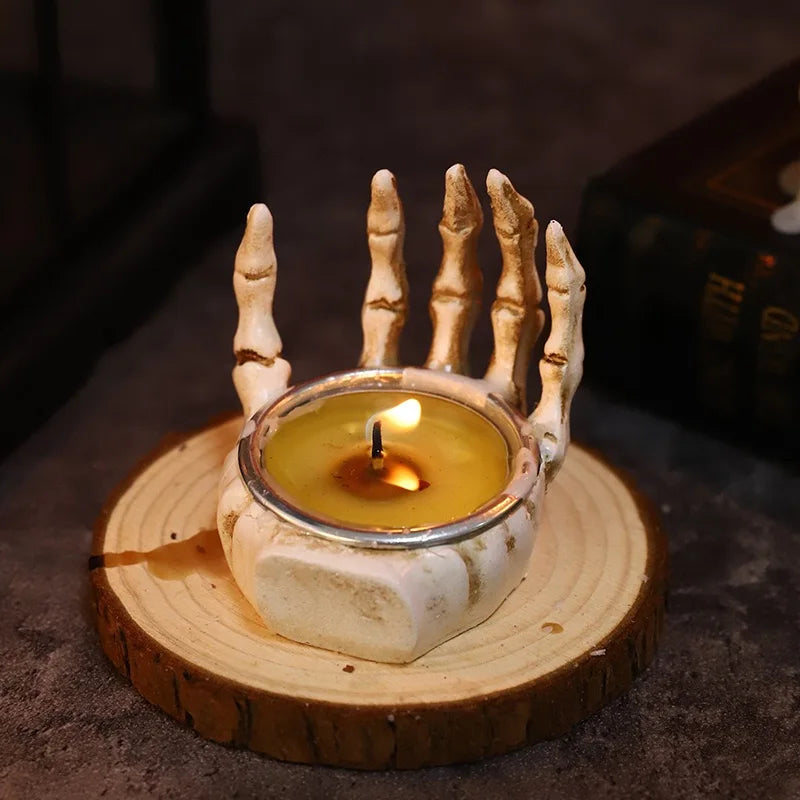 💀 Hand-Painted Grim Reaper Candle Holder